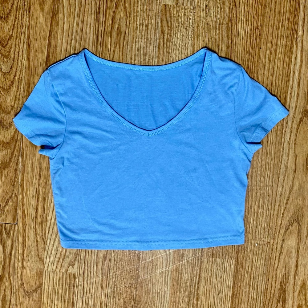Shein blue crop top